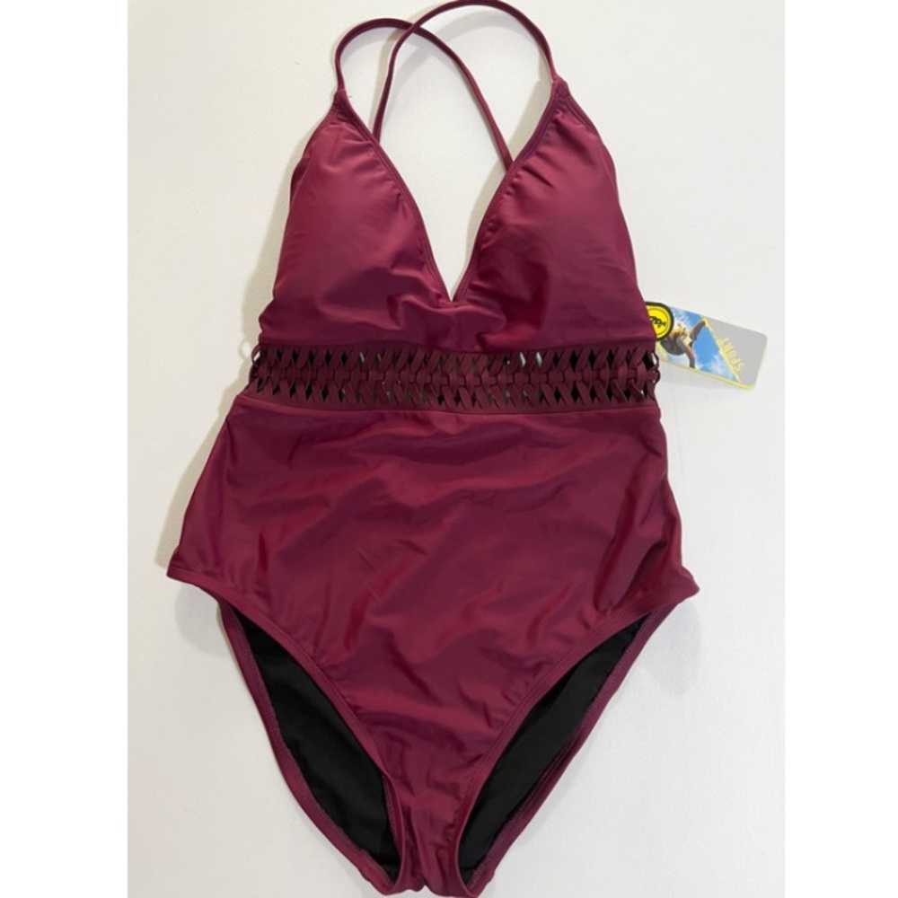 New OUO SPORT Swimsuit Bathing Suit Swimwear Flattering Basket Weave Design Sz M